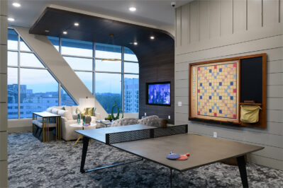 Resident clubhouse with ping pong table