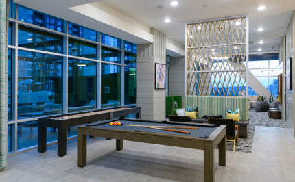 Resident clubhouse featuring a pool table.